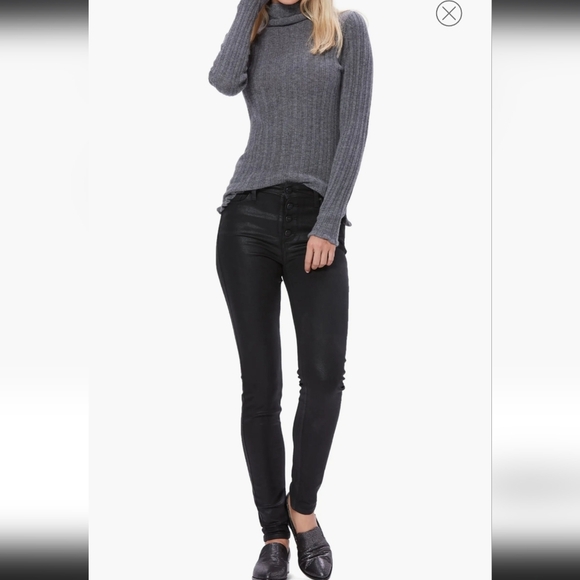 2. PAIGE HOXTON COATED HIGH WAIST ULTRA SKINNY JEANS SIZE 26 - Picture 6 of 13